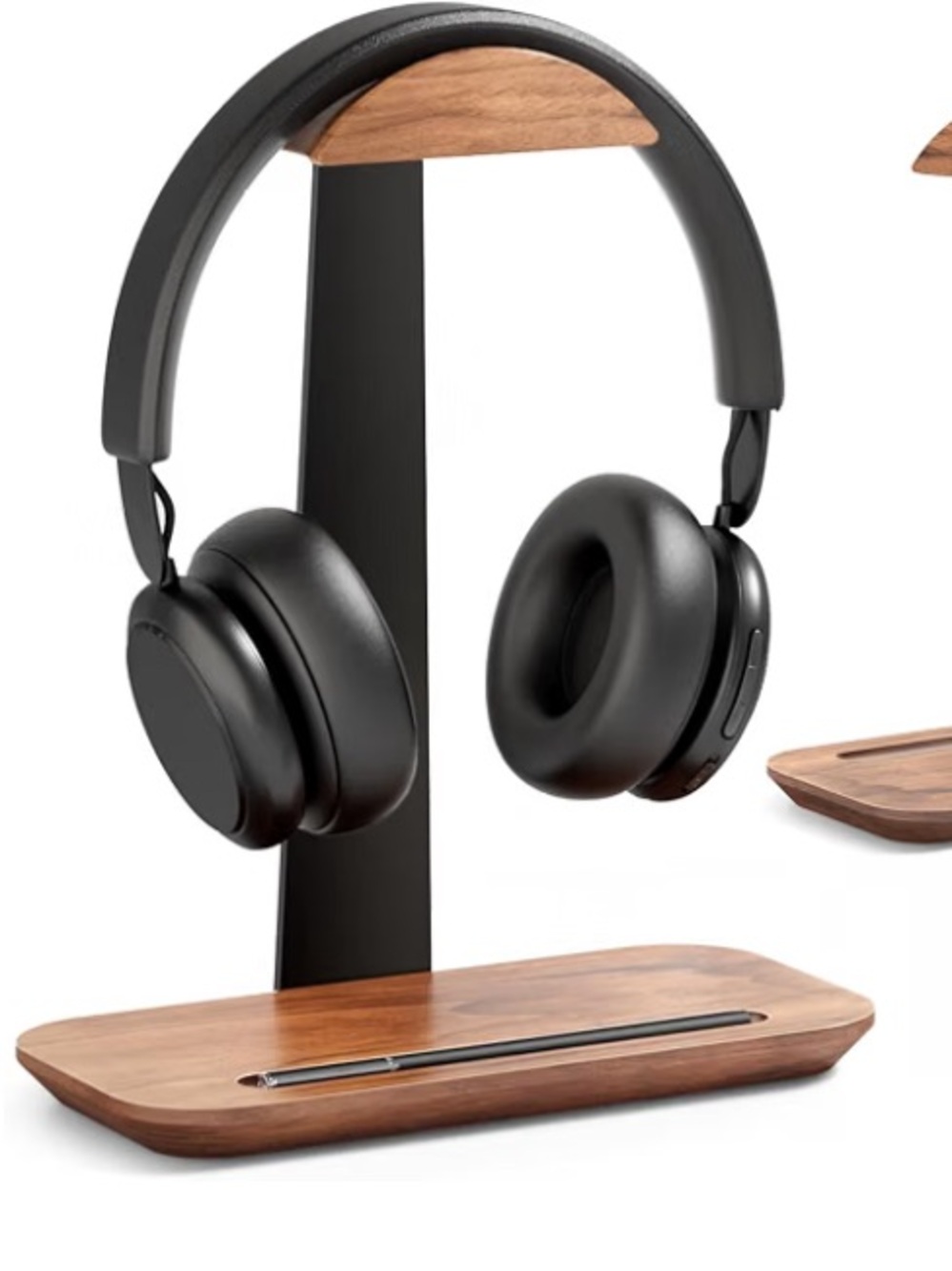 Wireless Over-Ear Headphones Wood Stand